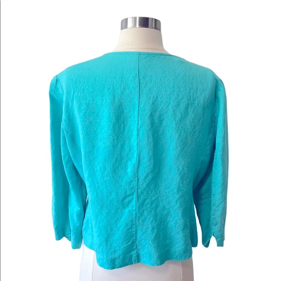 Ruby Rd. Petite Size 14P Embellished Linen Jacket - Picture 2 of 5